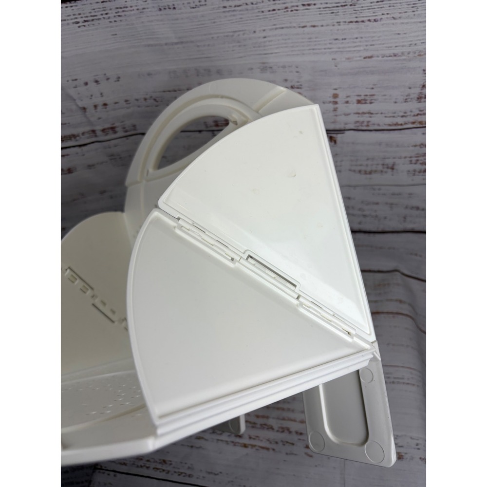 As seen on TV Flat Fold Colander White Plastic Collapsible Strainer USA Made - Picture 6 of 7